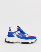 Calvin Klein Maya Blue Multi Suede Chunky Sneakers