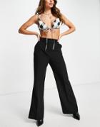 Asos Design Relaxed Wide Flare Pant In Black