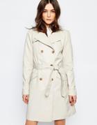 Only Longline Belted Trench Coat - Cream