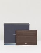 Tommy Hilfiger Leather Card Holder In Brown - Brown