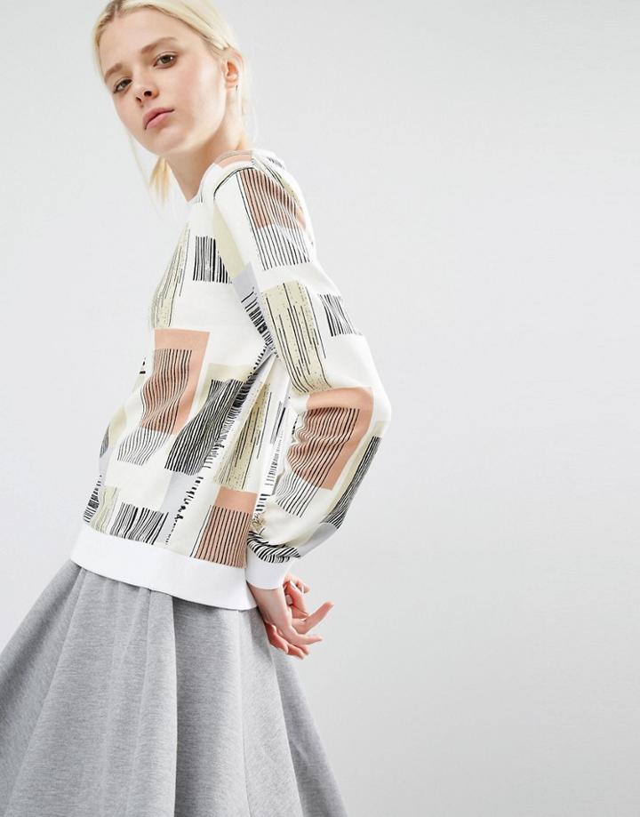 Adpt Sweatshirt In Geometric Print - Multi