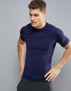 Bershka Sport Short Sleeve Compression Top In Navy - Navy