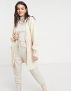 Y.a.s Knitted Midi Cardigan In Cream-white