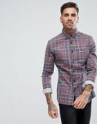 Asos Skinny Denim Plaid Check Shirt - Red