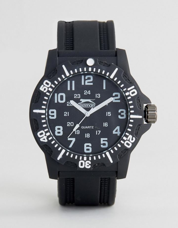 Slazenger Black Watch With White Markings - Black