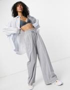 Weekday Riviera Oversized Shirt In Blue Stripe-blues