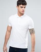 Armani Jeans Pique Logo Polo Regular Fit In White - White