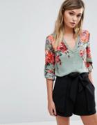Oasis Rose Placement Shirt - Multi