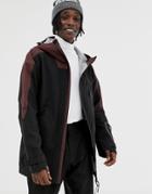 Asos 4505 Snow Jacket With Contrast Panel - Black