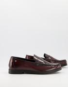 Ben Sherman Smart Leather Penny Loafers In Bordeaux-red