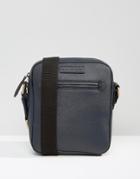 Kg By Kurt Geiger David Flight Bag In Blue Saffiano Leather - Blue