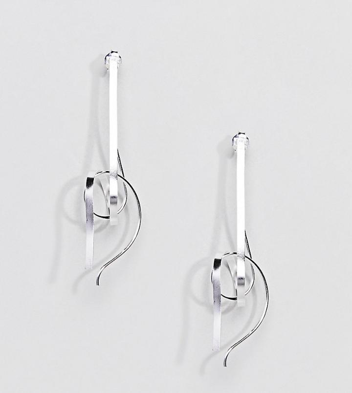 Asos Sterling Silver Interlocking Swirl Earrings - Silver