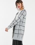 Vero Moda Grid Check Print Cardigan-multi