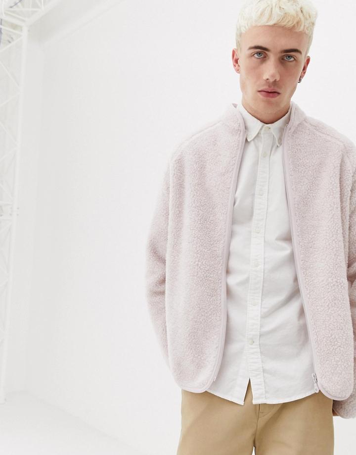 Weekday Shaun Zip Sweater In Light Pink - Pink