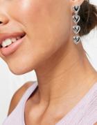 Topshop Mini Heart Drop Earrings In Silver