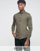Only & Sons Skinny Shirt With Stretch - Green