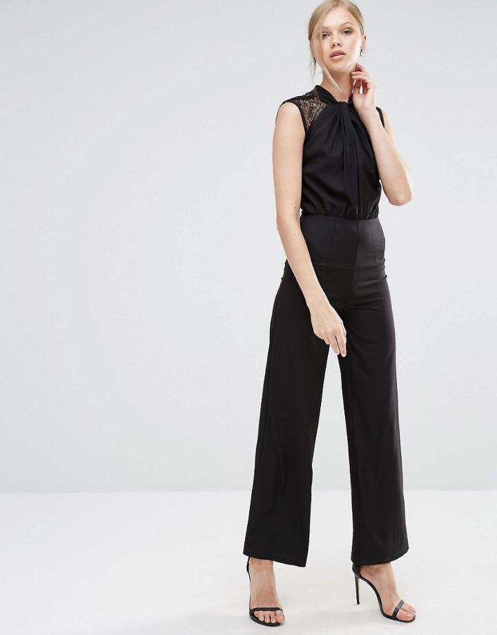 Forever Unique Evita Wide Leg Jumpsuit - Black