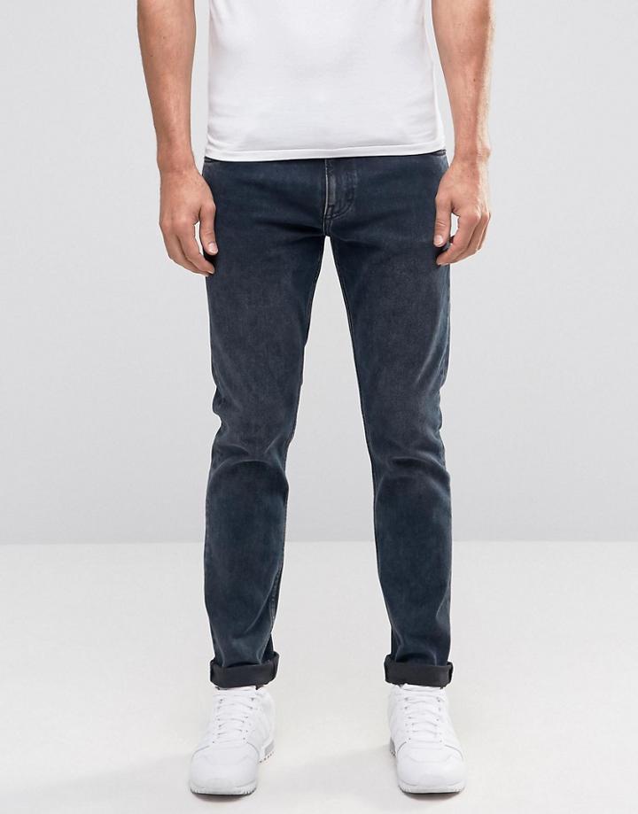 Weekday Friday Skinny Jeans Space Indigo Acid - Blue