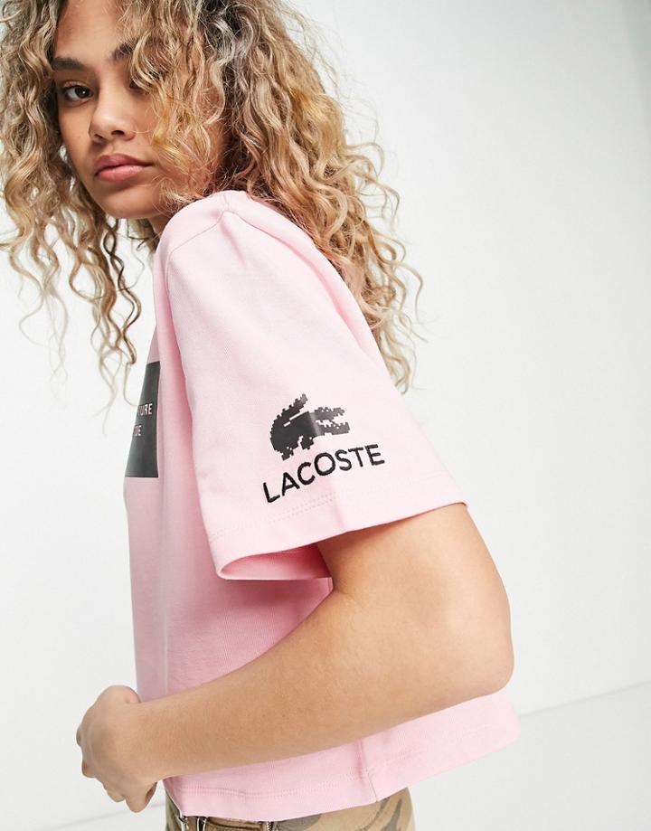 Lacoste X Minecraft Graphic T-shirt In Pink