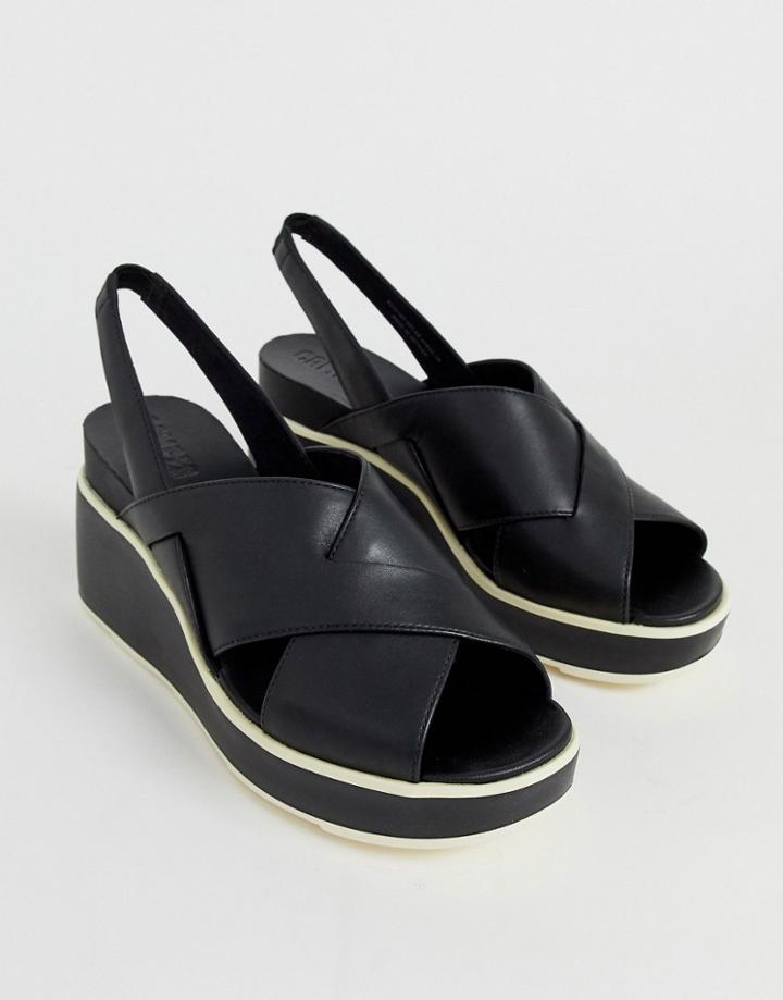 Camper Cross Strap Wedge In Black