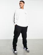 Asos Dark Future Oversized Long Sleeve T-shirt With Blurred Logo Graphic Print In White