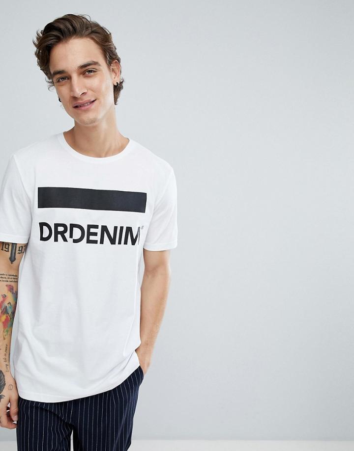 Dr Denim Patrick White Logo T-shirt - White