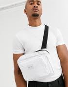 Asos Design Cross Body Chest Bag In White With Contrast Black Zips