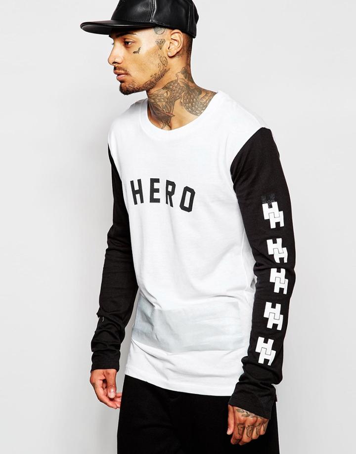 Hero's Heroine Long Sleeve T-shirt Longline With Back Print
