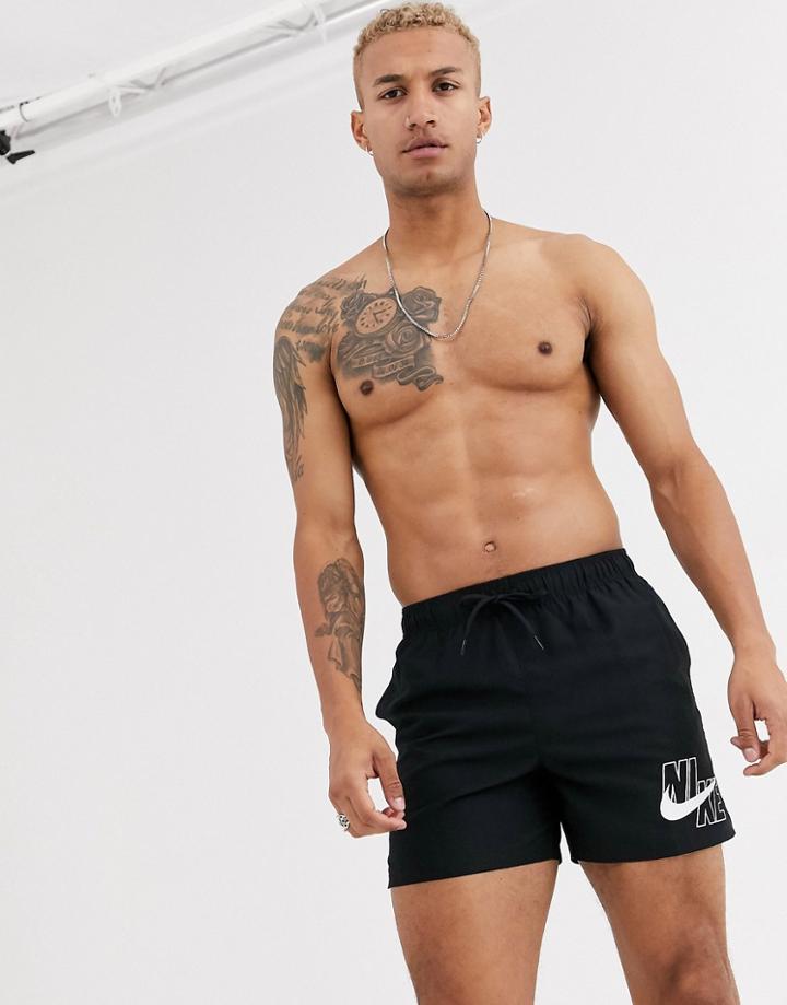Nike Swim Large Logo Swim Shorts In Black