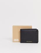 Asos Design 2-in-1 Leather Wallet And Card Holder In Black - Black