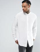 Asos Oversized Viscose Shirt In Off White - White