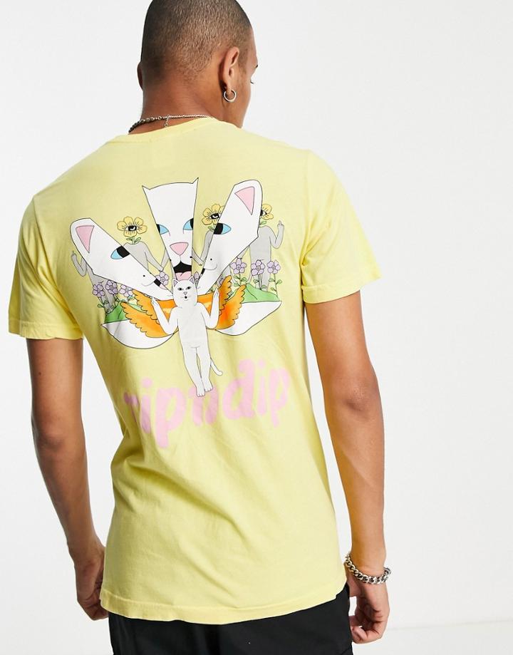 Ripndip Heady Angel Back Print T-shirt In Yellow