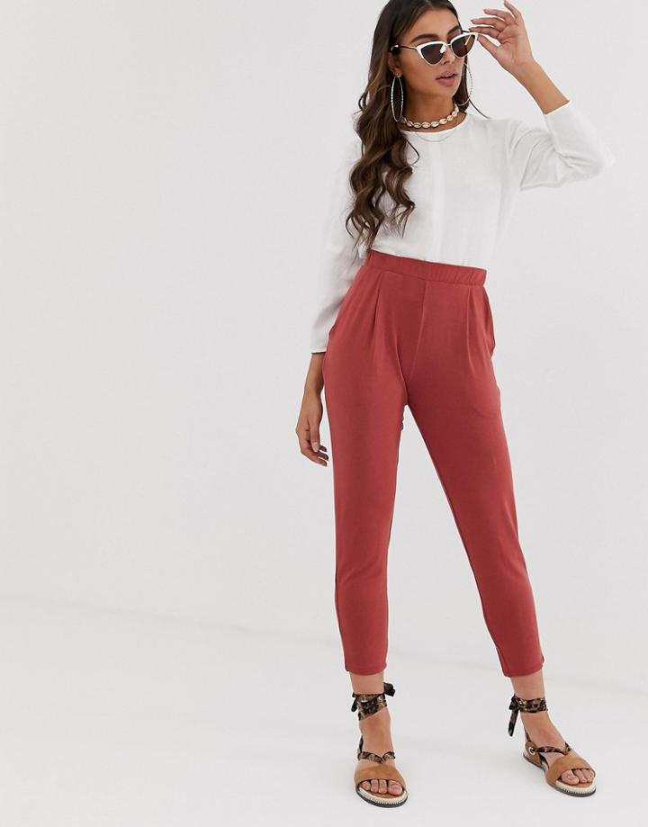 Asos Design Ultimate Jersey Peg Pants - Pink