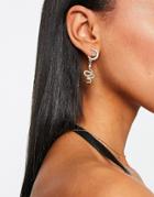 Asos Design Earrings With Celestrial Drop In Gold Tone