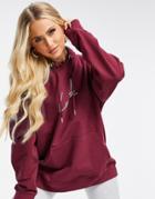 The Couture Club Outline Logo Oversized Hoodie-red