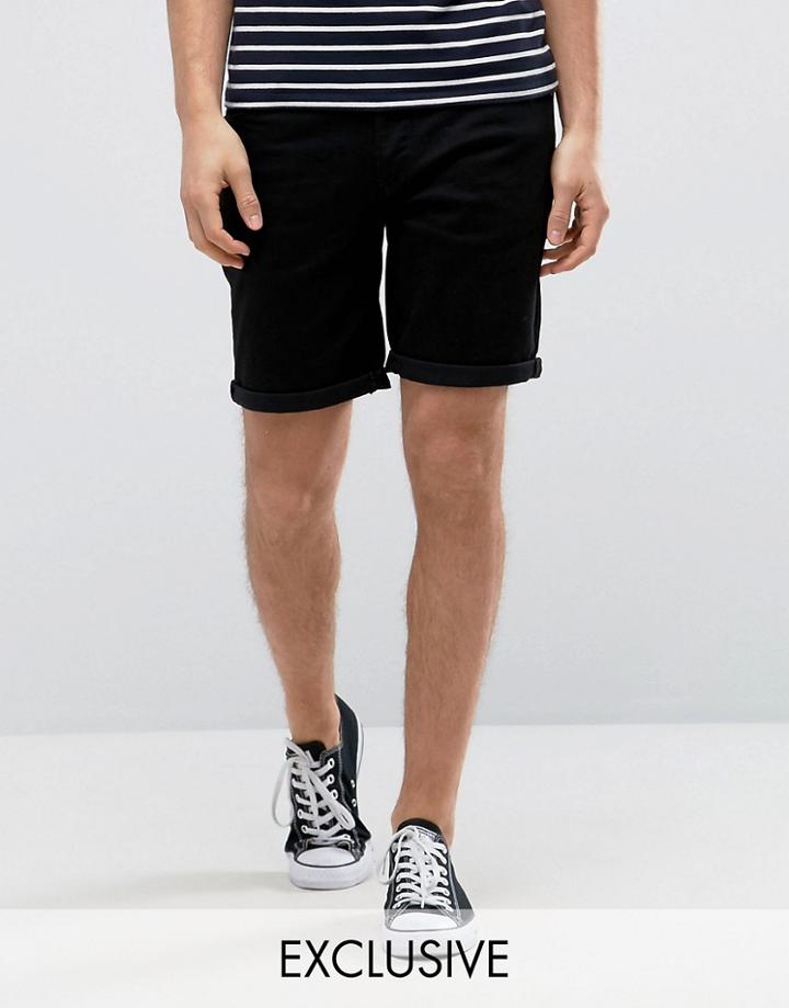 Noak Denim Shorts In Slim Black - Black