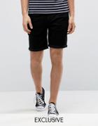 Noak Denim Shorts In Slim Black - Black