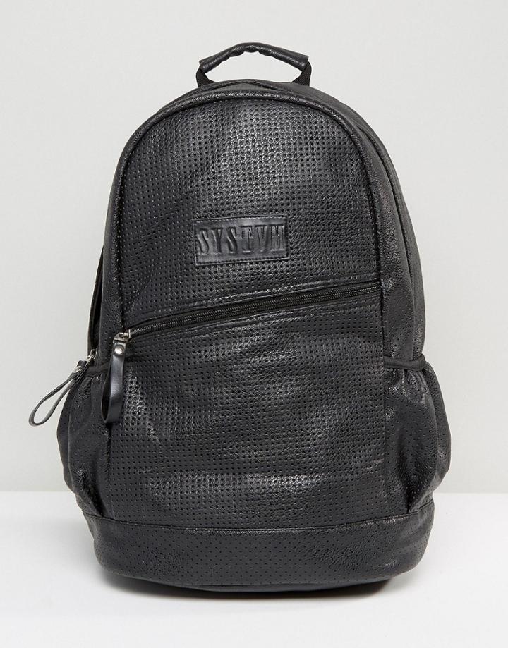 Systvm Backpack In Black Perforated - Black