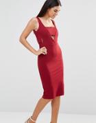 Forever Unique Toya Midi Dress With Cut Out - Red