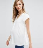 Asos Maternity V- Neck Origami Blouse - White