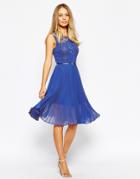 Oasis Embroidered Midi Dress - Multi Blue