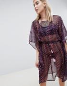 Pieces Geo-tribal Print Beach Caftan - Multi