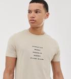Asos Design Tall T-shirt With City Print - Beige