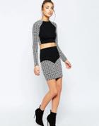 Hedonia Sella Mini Skirt With Geo Print Contrast