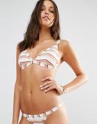 Zulu & Zephyr Retro Stripe Triangle Bikini Top - Multi