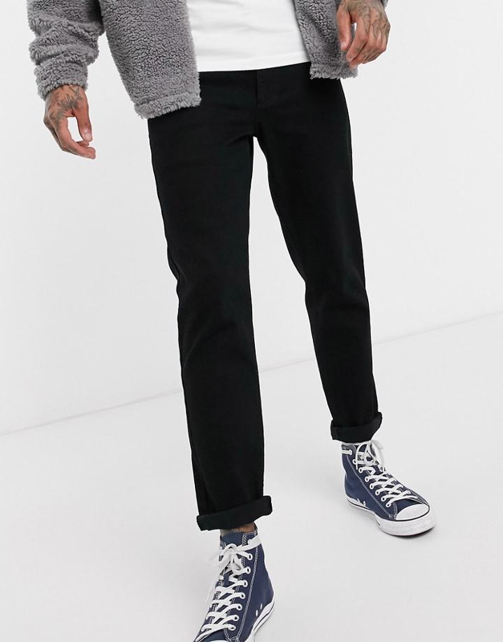 Asos Design Stretch Tapered Jeans In Black