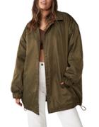 Cotton: On Lightweight Padded Bomber In Khaki-green