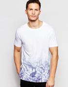 Asos T-shirt With Floral Fade Hem Print