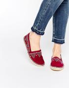 Asos Jessy Studded Espadrilles - Burgundy