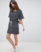 Esprit Drawstring Stripe T-shirt Dress - Multi
